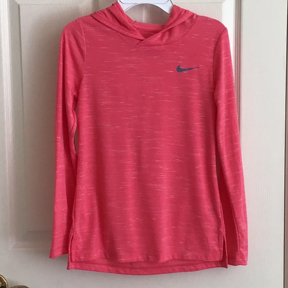 Girls Nike Dri Fit Long Sleeve hooded shirt
